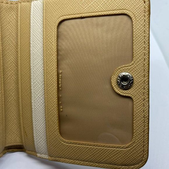 COACH Gold & Off White Coated Canvas Small Bifold Wallet - Picture 7 of 9